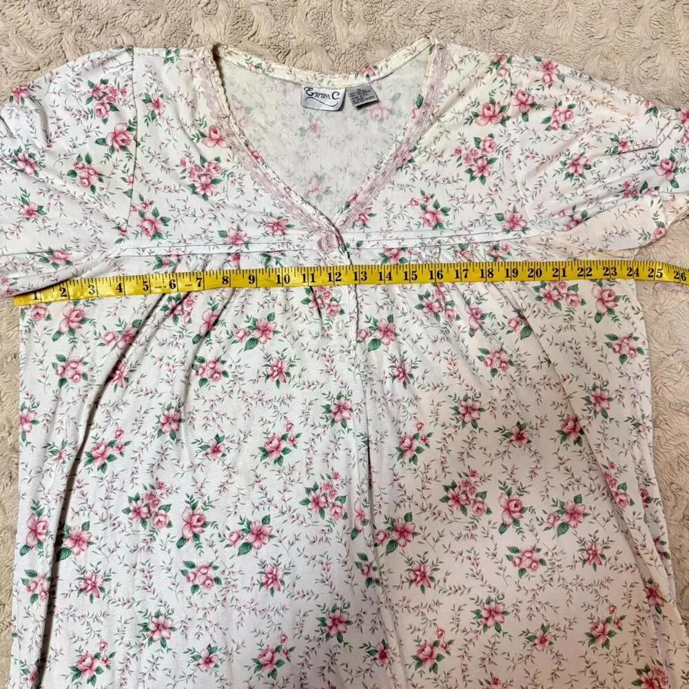 Vintage Emma C Nightgown - XL - Floral Cottagecore Sleepwear